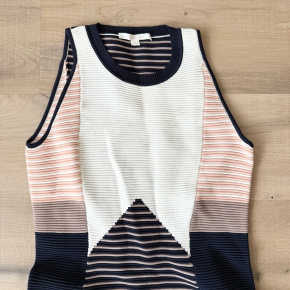 Jonathan Simkhai blue, pink and white knit midi dress - Large - Picture 5 of 8